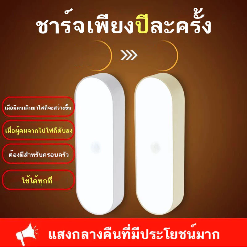 ไฟหัวเตียง ไฟติดผนังแบบไร้สาย ไฟเซนเซอร์ตรวจจับการเคลื่อนไหว COB AUTO Sensor ไฟรีโมท ไฟติดทางเดิน KOVEX