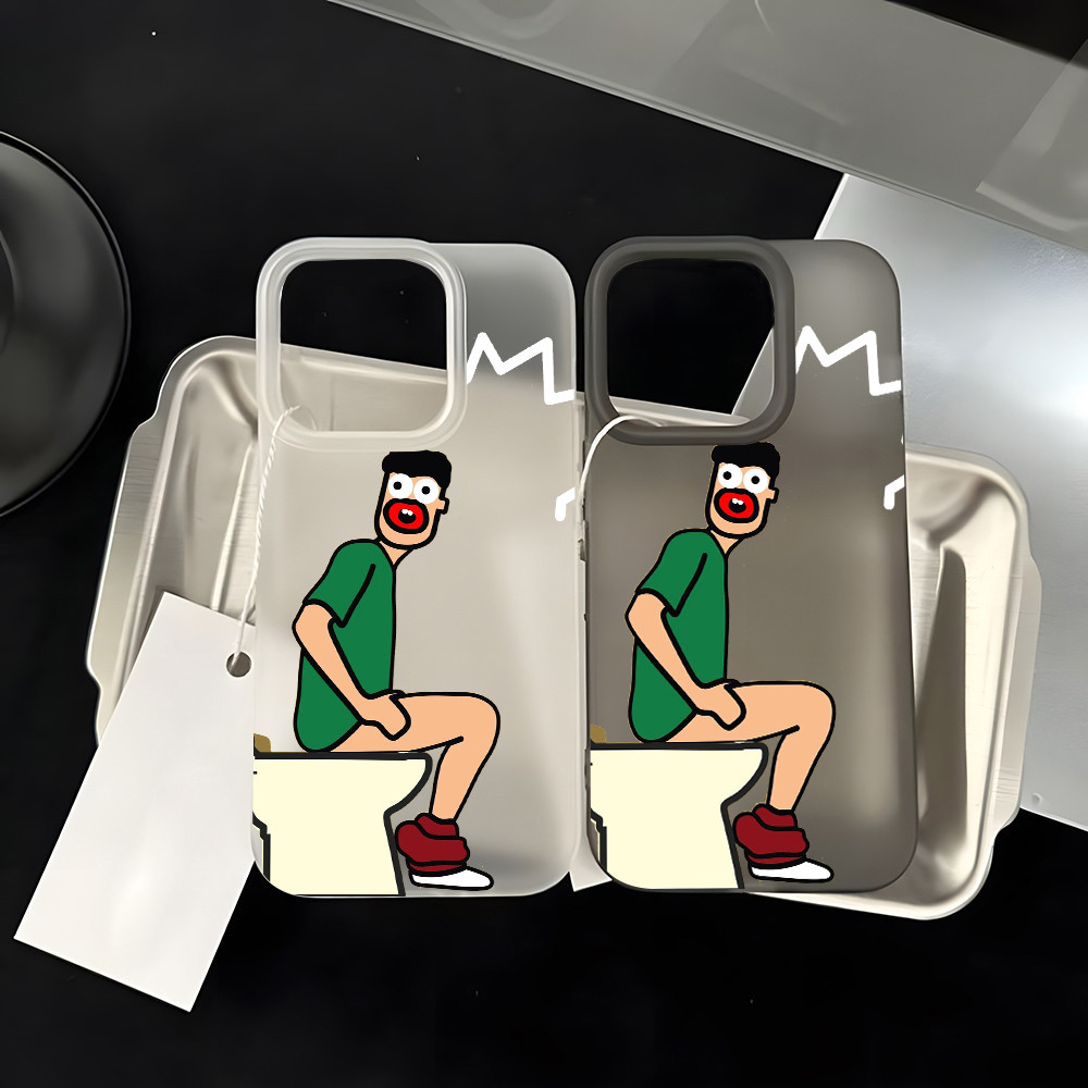 เคสโทรศัพท์ใสแกล้งคนเวลาไปเข้าห้องน้ำ เคส iPhone 11 13 16 17 14 12 15 Pro Max 7Plus 15 8 7 6s 14 16 Plus XR XS Max 17Pro