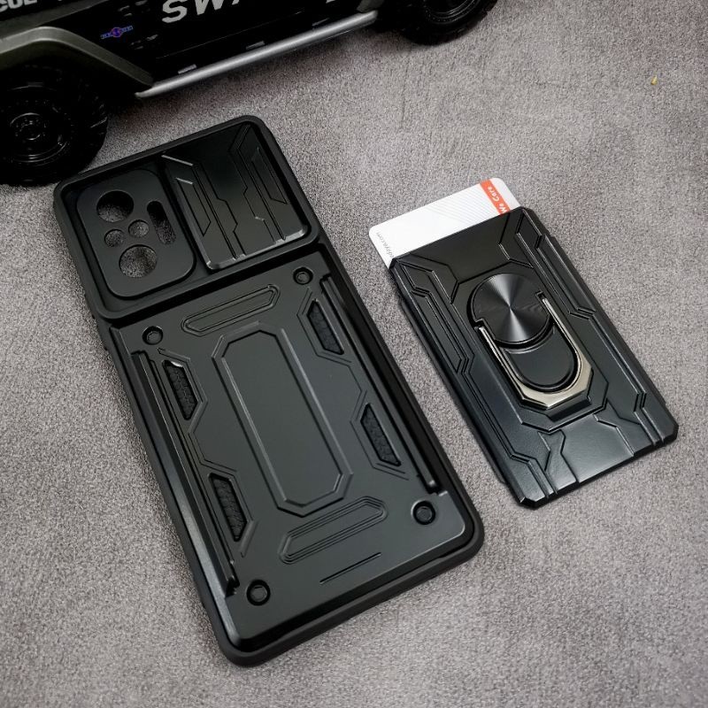 Xiaomi Redmi Note 10 Pro - CardX Flip Lens Card Ring Armor Case