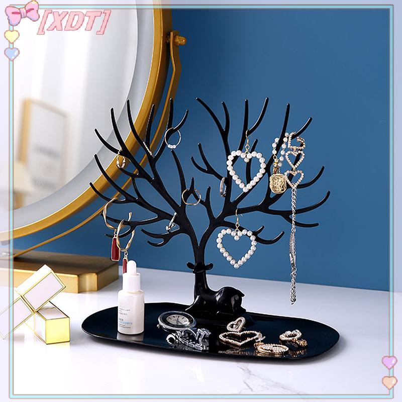 XDT เครื่องประดับยืนแสดงถาดต้นไม้ชั้นเก็บต่างหูสร้อยคอแหวนกล่องเครื่องประดับกรณี Desktop Organizer ผ