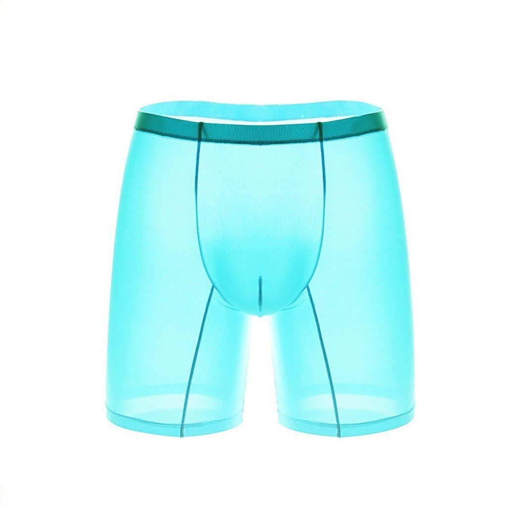 男士夏季平角透气运动冰丝无痕防磨男生四角大码短裤加长内裤薄款Men's Summer Flat Angle Breathable Sports Ice Sil L18lr8i7yQ1207