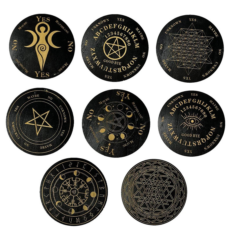 Muy Bien 1 PC ไม้ลูกตุ้มสําหรับ Divination สมาธิ Metaphysical แท่นบูชา Coaster คริสตัลฐาน Mat ป้ายสํ