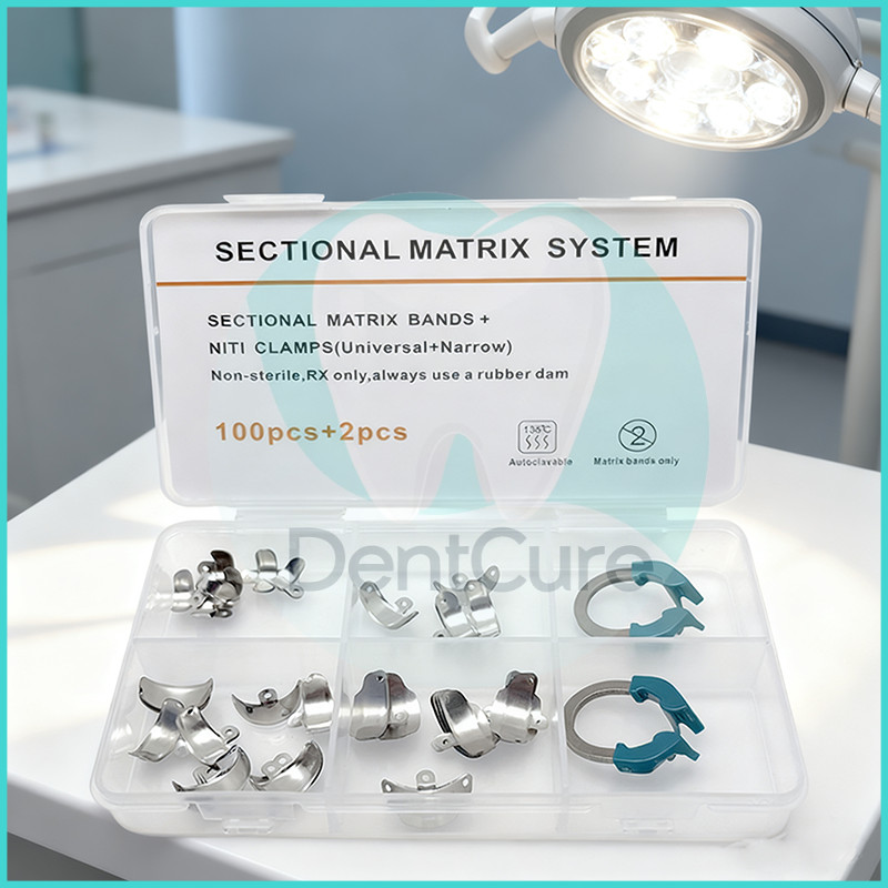 ทันตกรรม Matrix Bands Sectional Contoured ระบบโลหะ Matrices Matrix Clamp นิกเกิลไทเทเนียม Clamp 102pcs