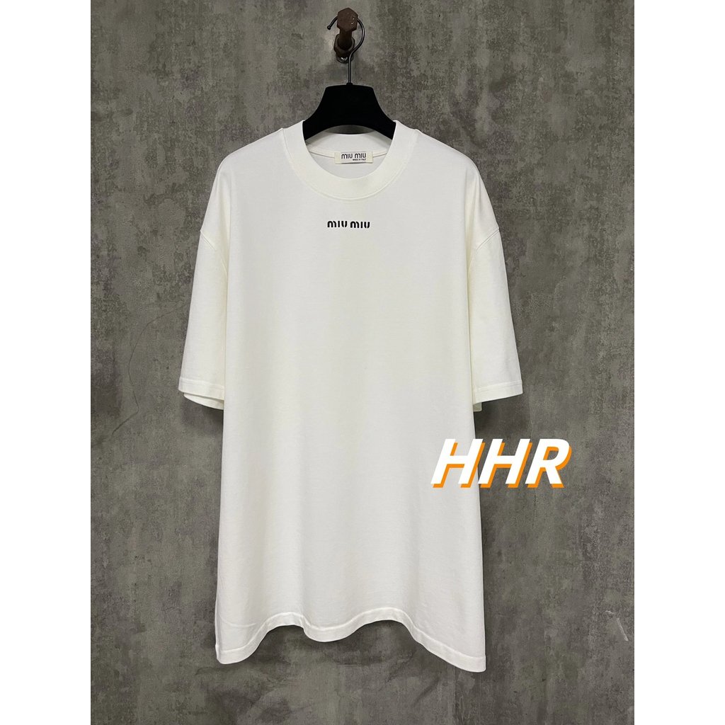 [รุ่นที่ถูกต้อง] M1u Home Weight 400g กรัมสไตล์คลาสสิก 25ss โลโก้คลาสสิกพิมพ์รอบคอแขนสั้นเสื้อยืดผ้า