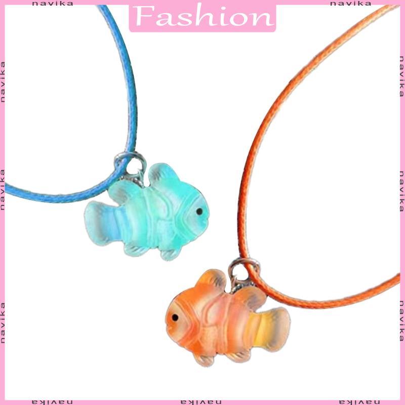 NAV เรขาคณิต Clownfish สร้อยคอหญิงอารมณ์ Niche Wax Line Collarbone Chain