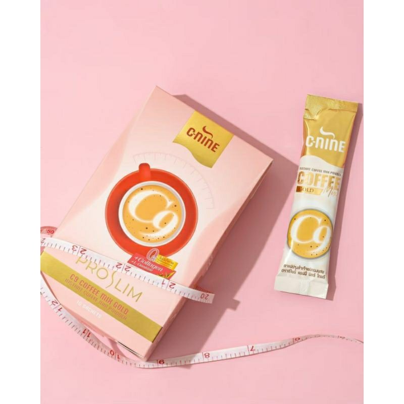 C-NINE กาแฟซีไนน์คอฟฟี่มิกซ์โกลด์ มี2ตัวเลือก มีแบบ1กล่องและแบ่งขาย5ซอง