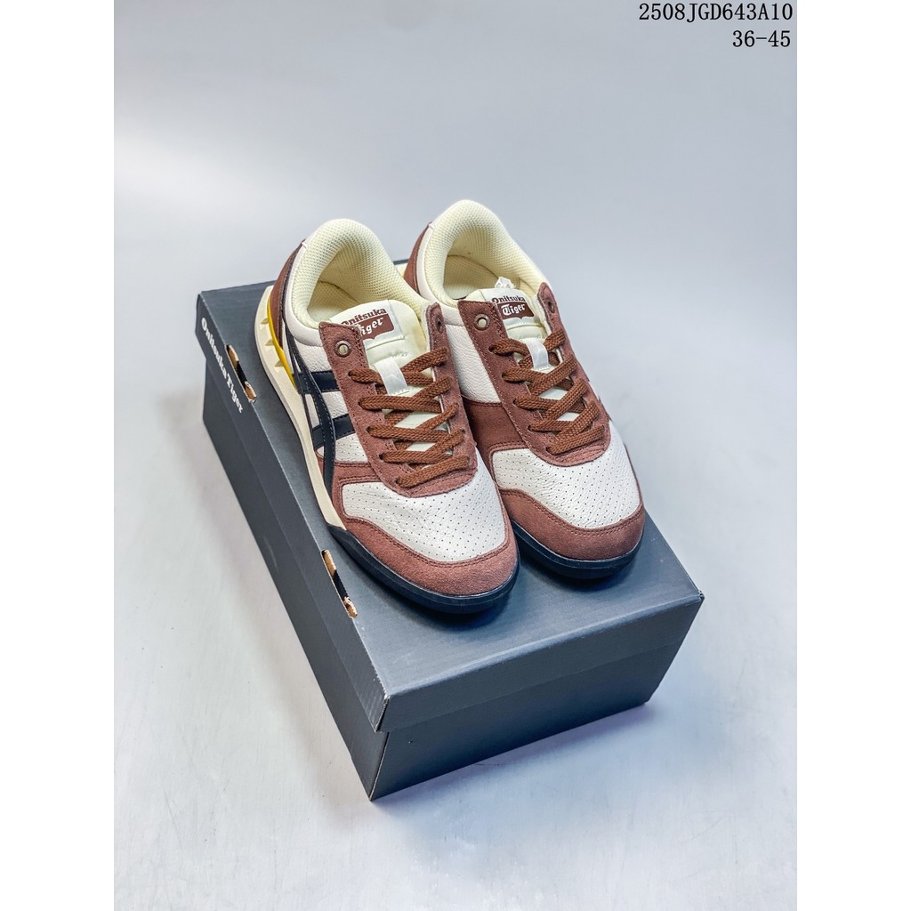 Onitsuka Tiger Tokuten สีขาวสีเขียวคริสตัล Sole Onitsuka Tiger ผู้ชายผู้หญิง Unisex Retro กีฬารองเท้