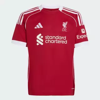 adidas ฟุตบอล เสื้อฟุตบอลชุดเหย้า Liverpool FC 25/26 เด็ก สีแดง JV6436