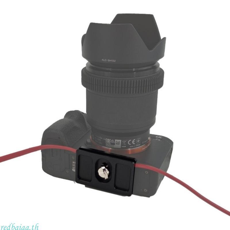 Redbaiaa DurabilityAluminum Camera Arca Tether Cable Clamp Block Plate สําหรับกล้องดิจิตอล