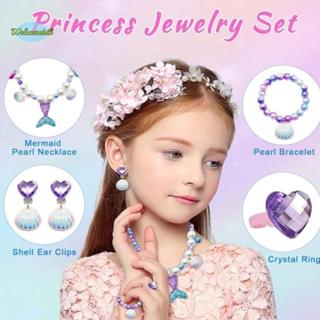 [WLB-t] 5 ชิ้น/เซ็ต Mermaid Pearl สร้อยคอจี้ต่างหูแหวนชุดสาว…