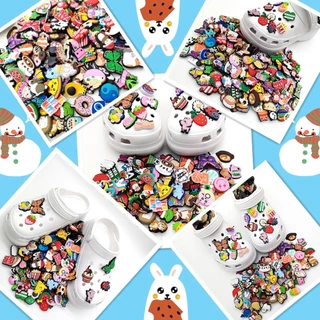 สุ่ม การ์ตูน ชิ้น/เซ็ตรองเท้า Charm MEIDJ ตัวติดรองเท้า Pvc ตัวการ์ตูน สำหรับตกแต่ง Diy รองเท้าหัวโต ติดง่าย น่ารัก