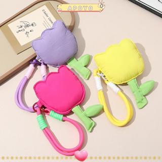 อาโปโย กระเป๋าผ้านุ่มสำหรับหูฟังและลิปสติก พร้อมสายรัดข้อมือ…