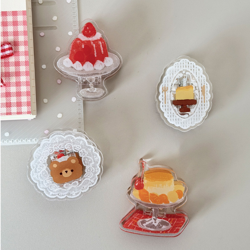 Berryland · การ์ตูน French Cute Handbook ตกแต่งคลิปอะคริลิคลูกไม้ขนมเค้ก Creative Original