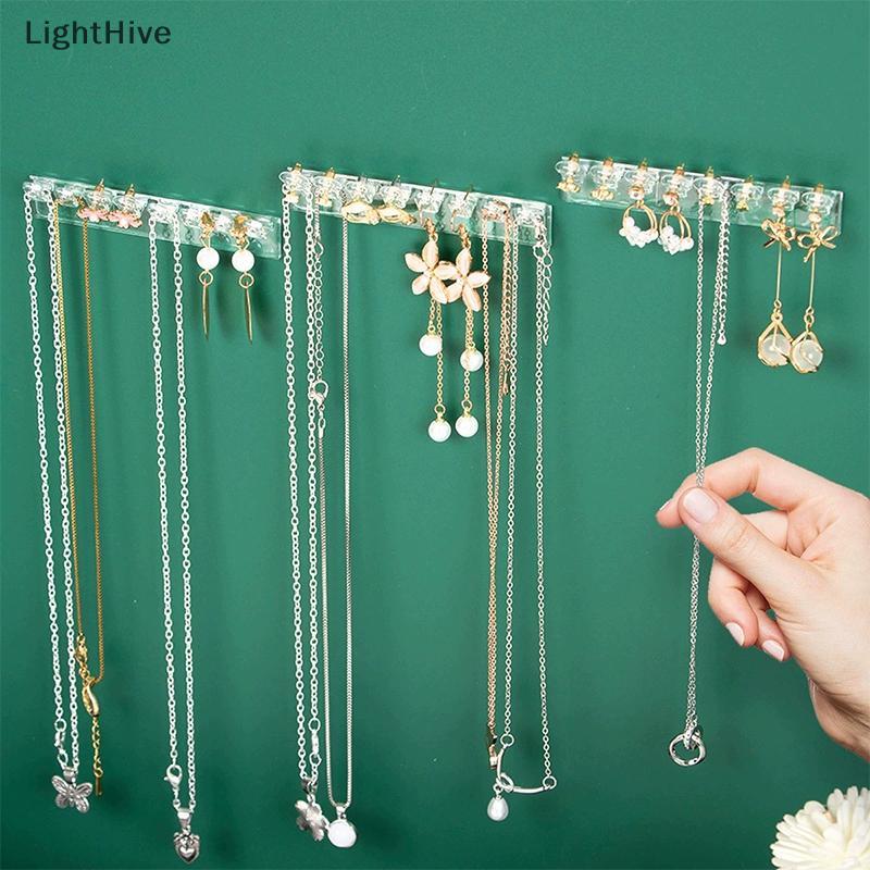 [LightHive] ที่เก็บสร้อยคอแบบมีกาวในตัว 3/6 ชิ้น, ที่เก็บเครื่องประดับอเนกประสงค์ประหยัดพื้นที่, ที่