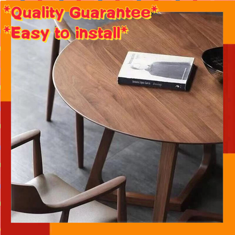 Nordic light luxury solid wood round dining table home balcony leisure table and chairs cafe recepti
