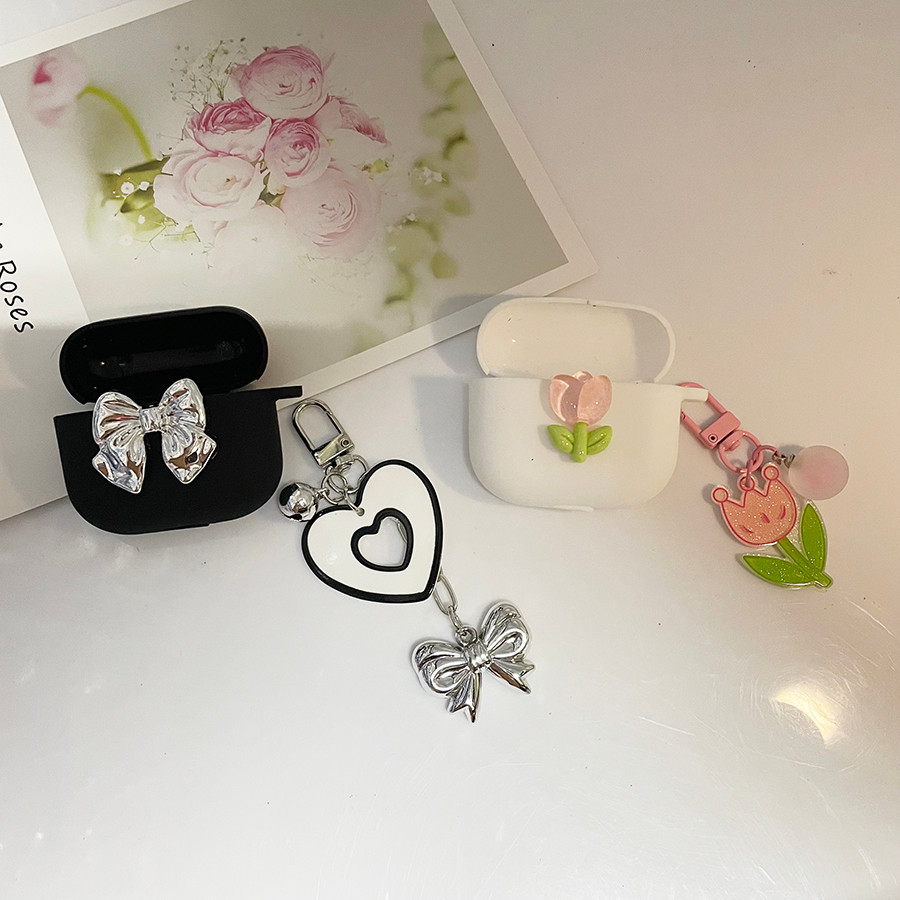 น่ารักดอกไม้ keychian หูฟังสําหรับ EarFun Air 2NC/Air Mini 2/คลิปเคสซิลิโคนสําหรับ Earfun Air Mini 2