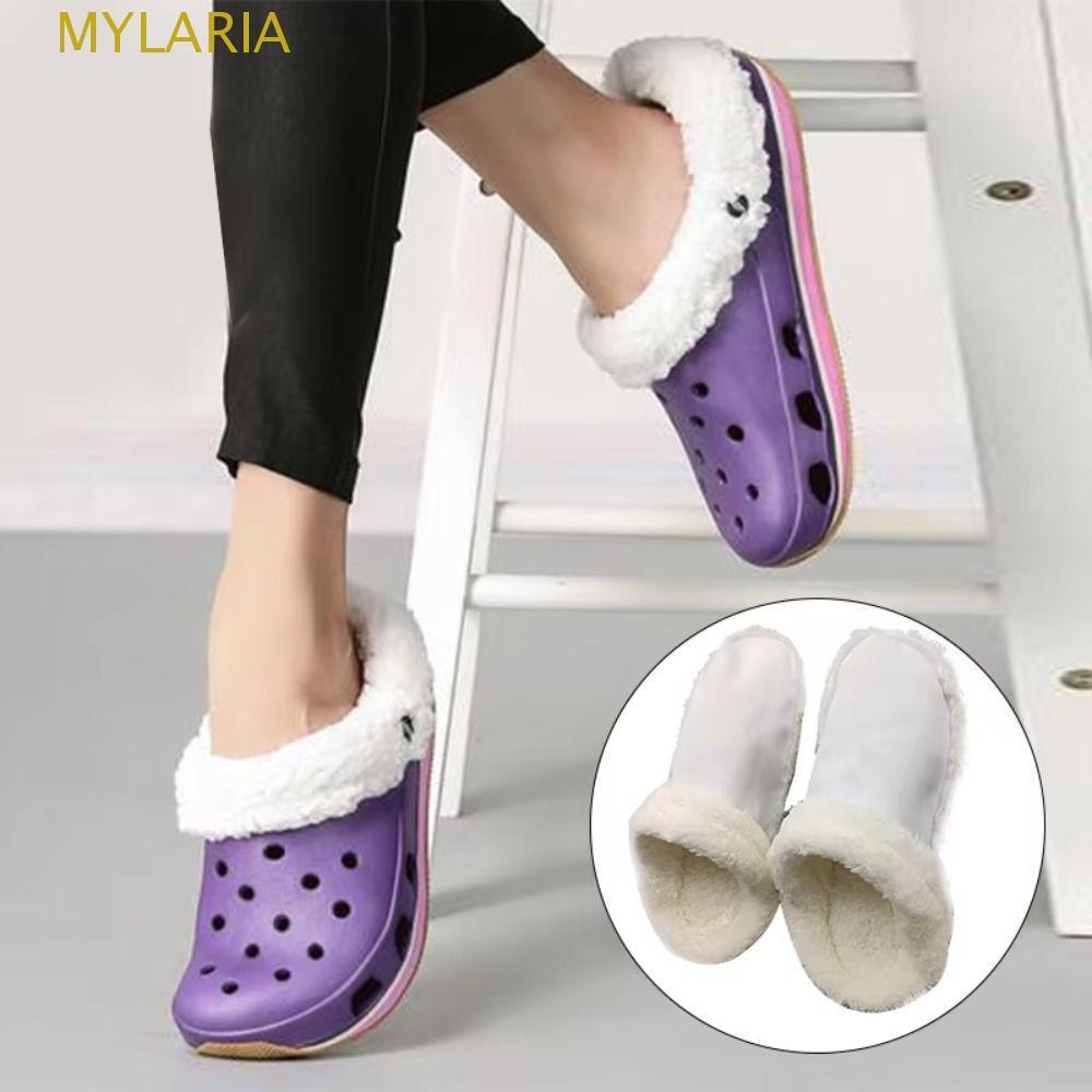 แผ่นรองในรองเท้าพลัสชิ่วห่มฝ้าย นุ่มหนา ถอดได้ เพื่อเท้าที่อบอุ่นในฤดูหนาว