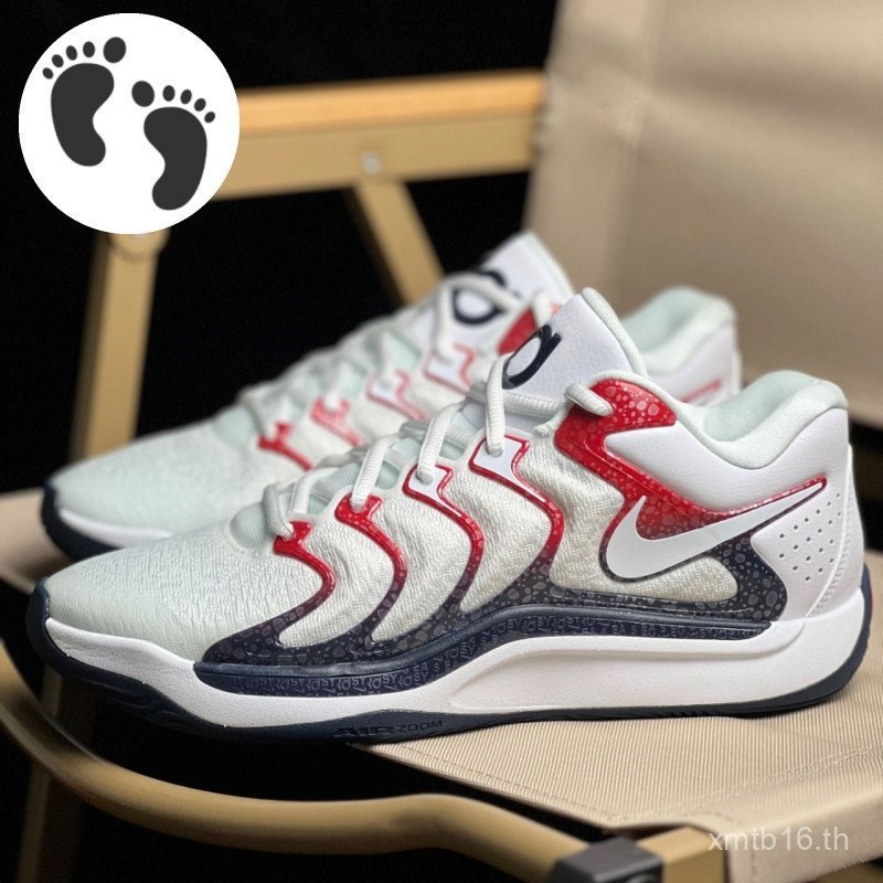 รองเท้าบาสเก็ตบอล KD17 EP สีส้มและขาว กันกระแทกดี มีให้เลือกสำหรับทั้งผู้ชายและผู้หญิง FJ9488-700