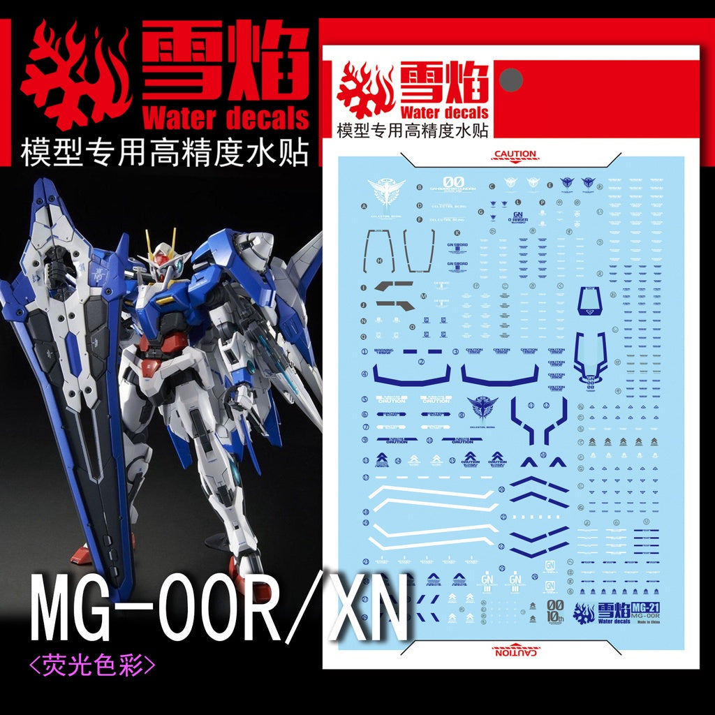 MG-21 1/100 00 XN RAISER FLUORESCENT WATERSLIDE DECAL