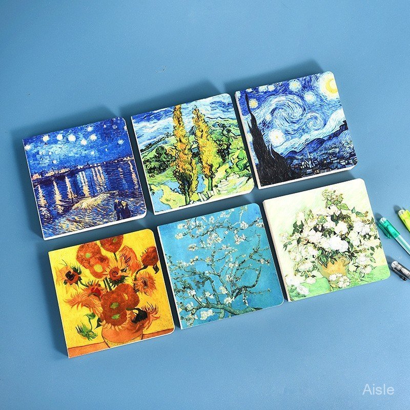 Van Gogh ภาพวาดสีน้ํามัน Blank Seal Notebook Ready Stock ins Simple Handbook Student Note Notebook ข