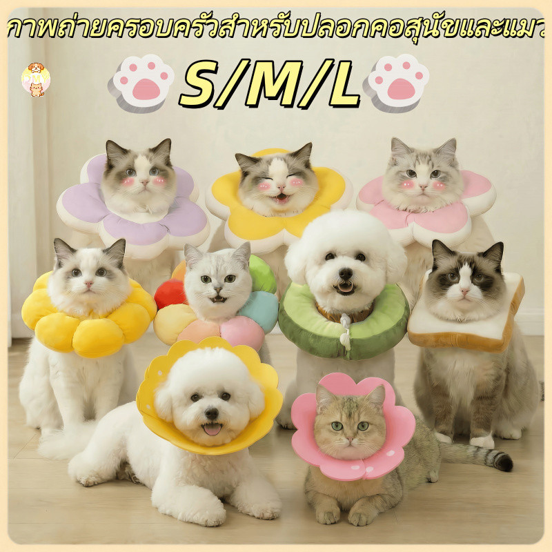 【พร้อมส่ง】🎁 Pet Elizabeth Collar ปลอกคอกันเลีย ปลอกคอสัตว์เลี้ยง นุ่มและสะดวกสบาย มีรูปร่างที่แตกต่างกัน COD