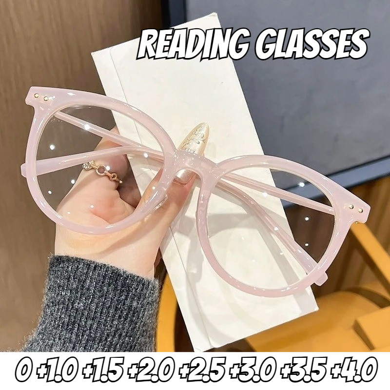 กรอบแว่นสายตายาวขนาดใหญ่ สไตล์หรูหรา ป้องกันแสงสีฟ้า UV400 เหมาะสำหรับทุกคน สะดวกในการอ่าน