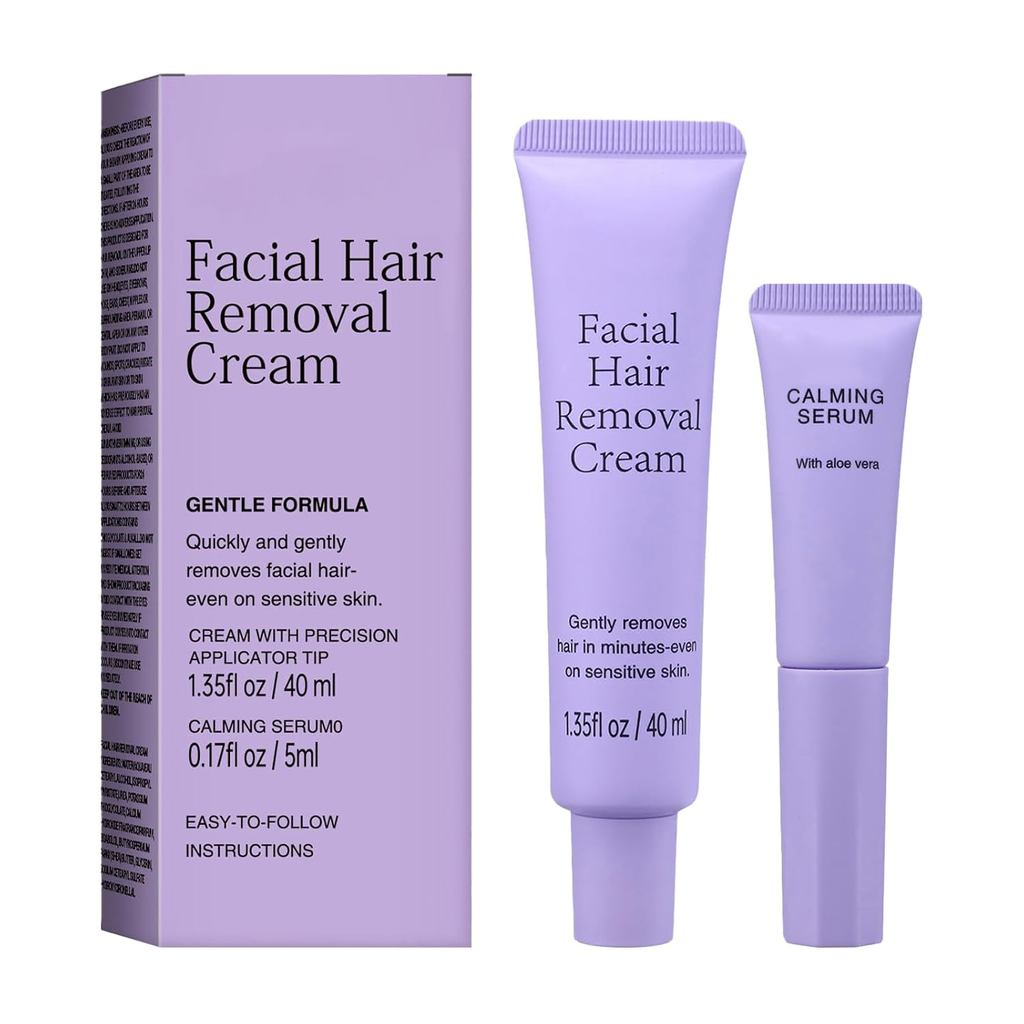 ครีมกําจัดขนบนใบหน้า Luuma, เครื่องกําจัดขนอย่างอ่อนโยนพร้อมเซรั่มสําหรับผู้หญิง, ครีมกําจัดขนติดทนน