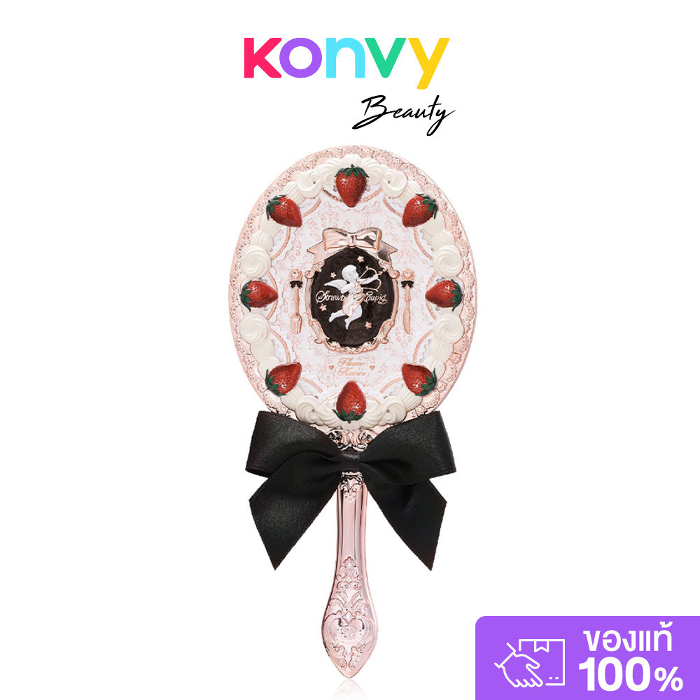 Flower Knows Strawberry Cupid Collection Hand Mirror 1pc #Milk Shake ฟลาวเวอร์ โนวส์ กระจกแต่งหน้า.