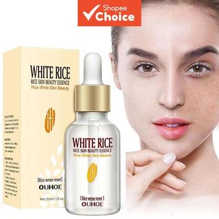 White Rice Extract Facial Serum, Whitening Firming Essence Shrink Pores Moisturize Anti Aging Repair Dull Acne Skin