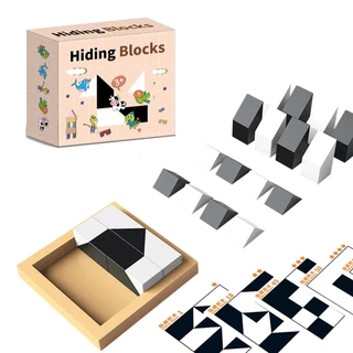ส่งฟรี ของเล่น ซ่อนบล็อกชุดเด็กMontessoriปริศนาบล็อกของเล่นปัญญาจิ๊กซอว์ปริศนาการเรียนรู้ของเล่นเด็ก สินค้าพร้อมส่ง