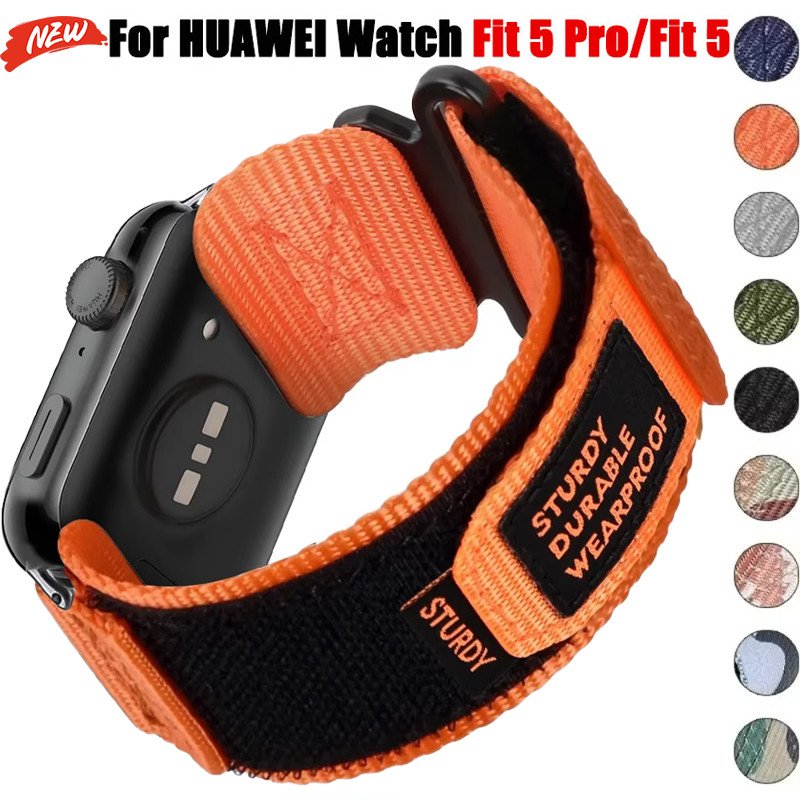 สายรัดห่วงไนลอนสําหรับ Huawei Watch Fit 5/Fit 5Pro/4Pro/4 ทอสร้อยข้อมือกีฬาสายนาฬิกา