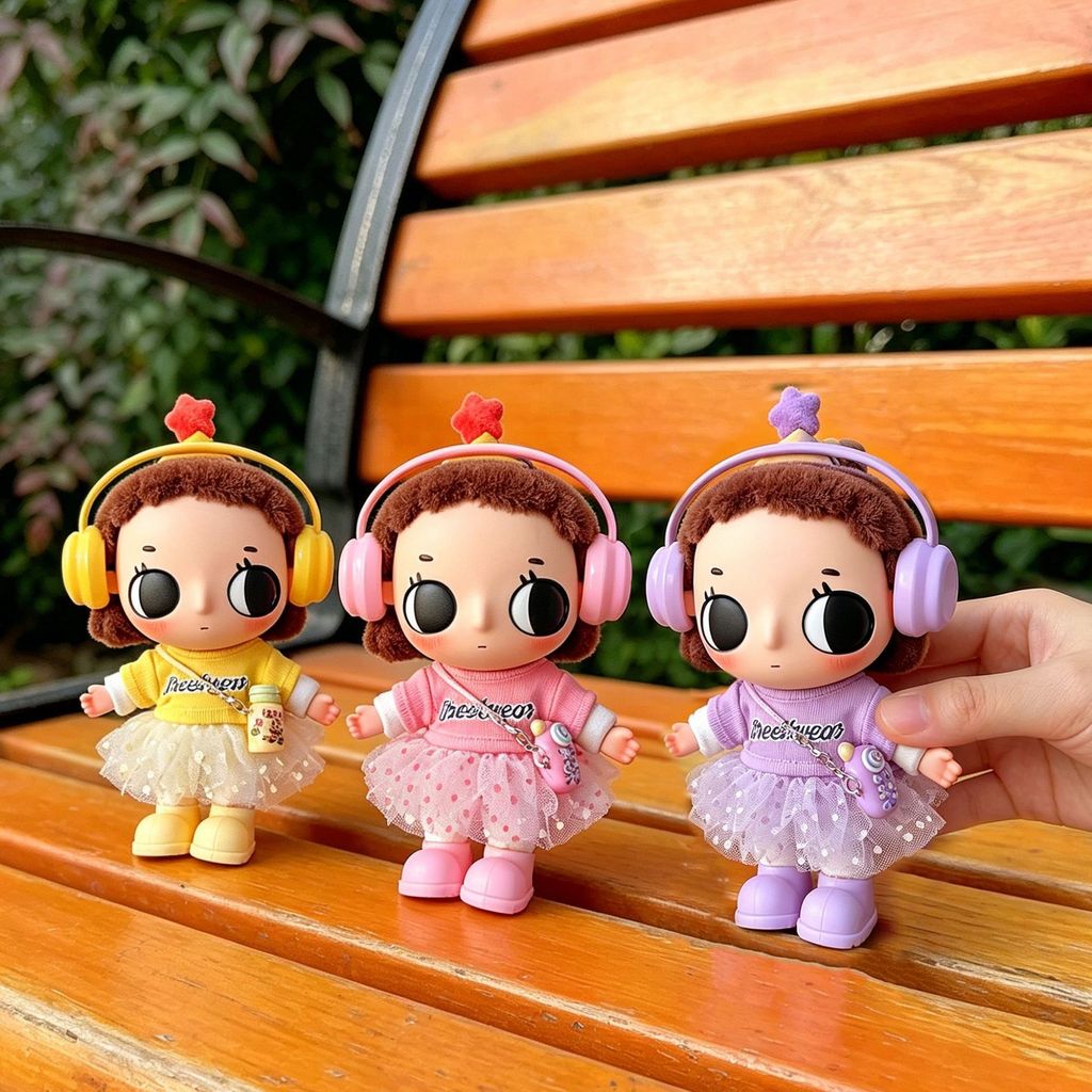 Little Instant Nyota เสื้อผ้าเด็กตุ๊กตาตุ๊กตาหูฟัง Polka Dot กระโปรงขายส่ง Gazi Sister เสื้อผ้า 15 ซม.
