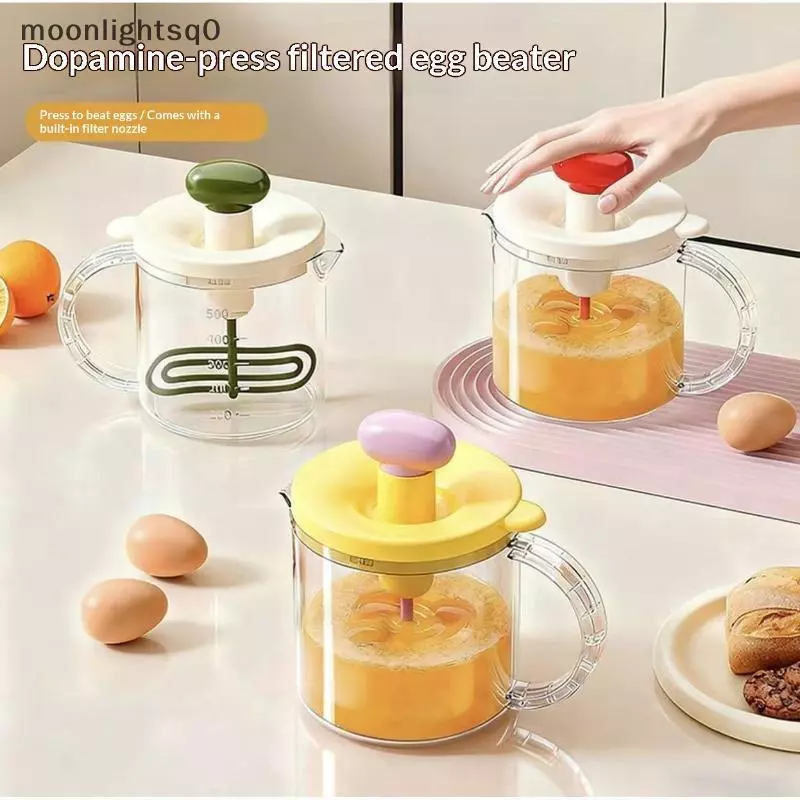 MNH Home Egg Cup Manual Press Baking Gadget Egg Churn Cream Whipper