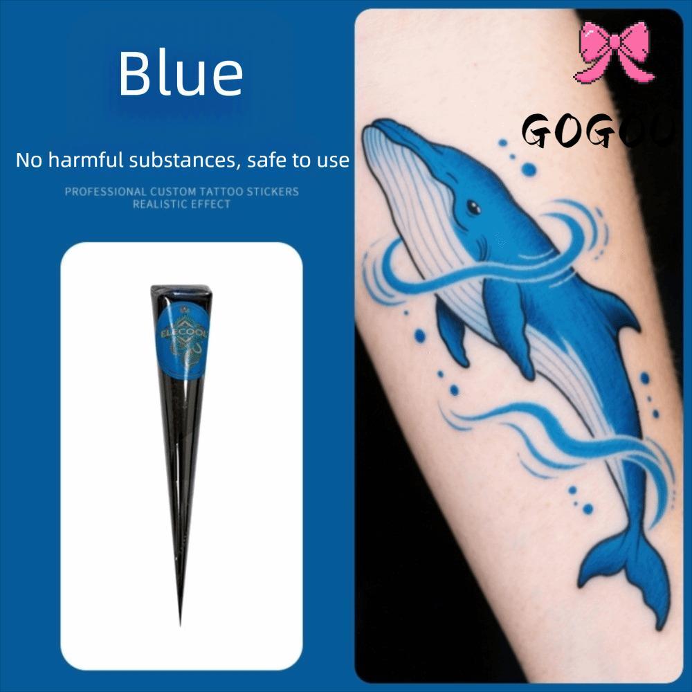 GOGOU Henna Tattoo Cream, สีดําสีน้ําตาลง่ายต่อการใช้ Henna Paste Cone, Mehndi ชั่วคราวกึ่งถาวร Tattoo Paste การออกแบบ Mehndi