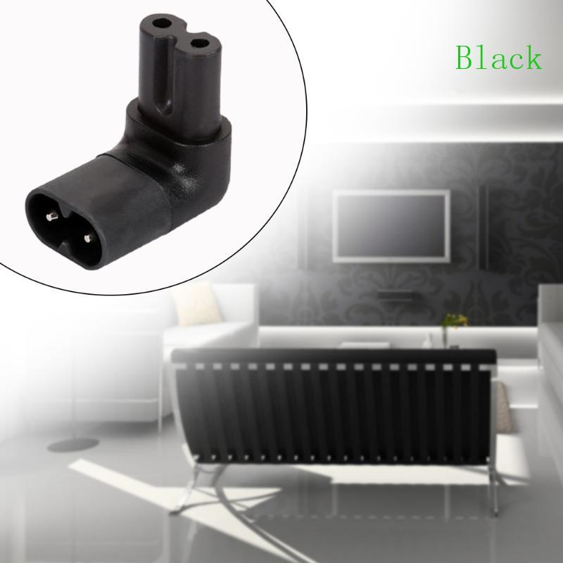 BLACK IEC 320 IEC320 iec C7 ถึง C8 90 องศาซ้ายขวามุมอะแดปเตอร์ไฟ AC สําหรับ PC