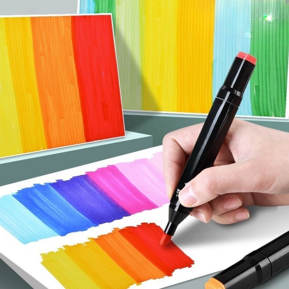 ปากกามาร์คเกอร์ Marker สีอะคริลิค 2 หัว สีคมชัด รูปที่ 3