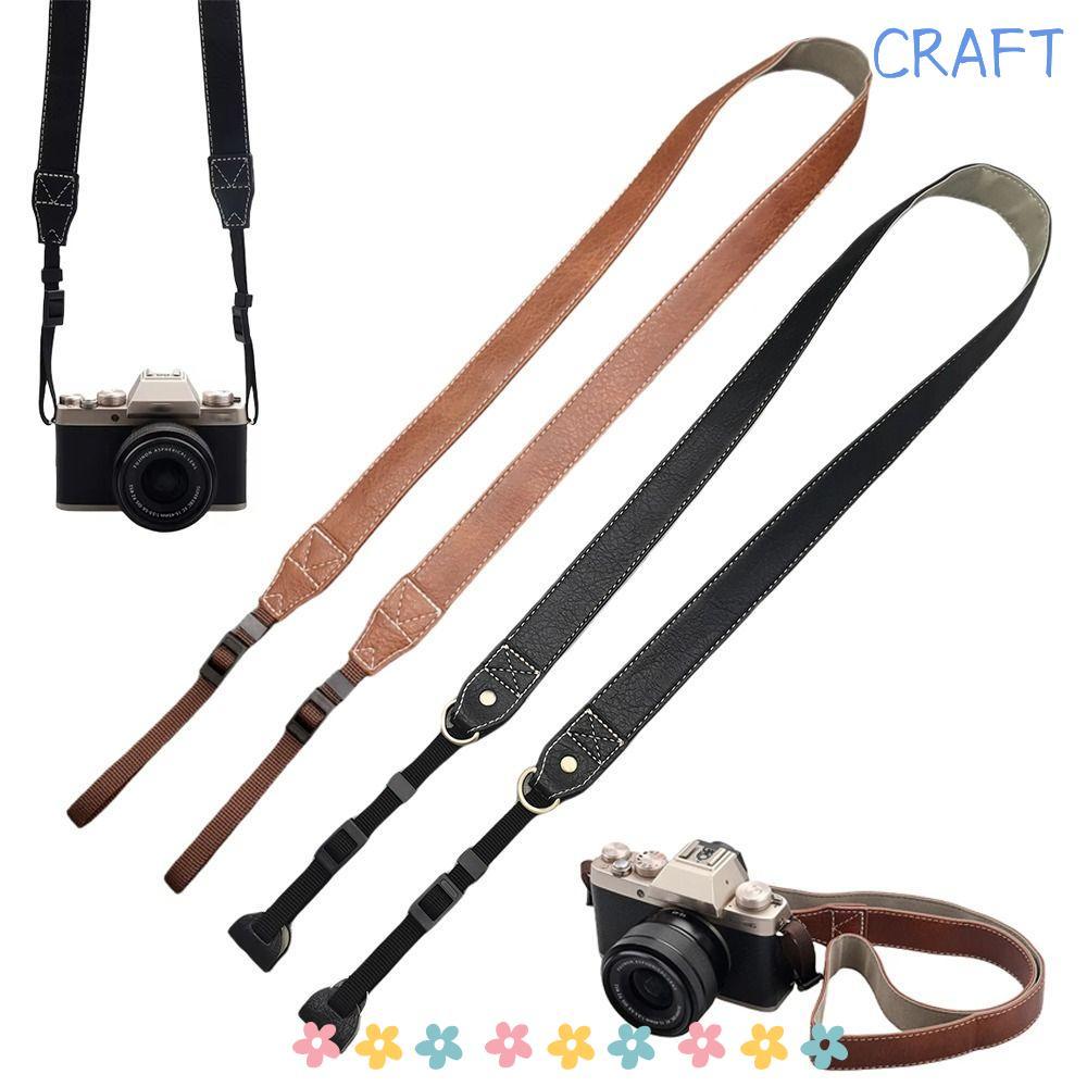 CRAFTML Micro Single Strap, Adjustable PU Leather Camera Shoulder Strap, Accessories Retro Neck Stra