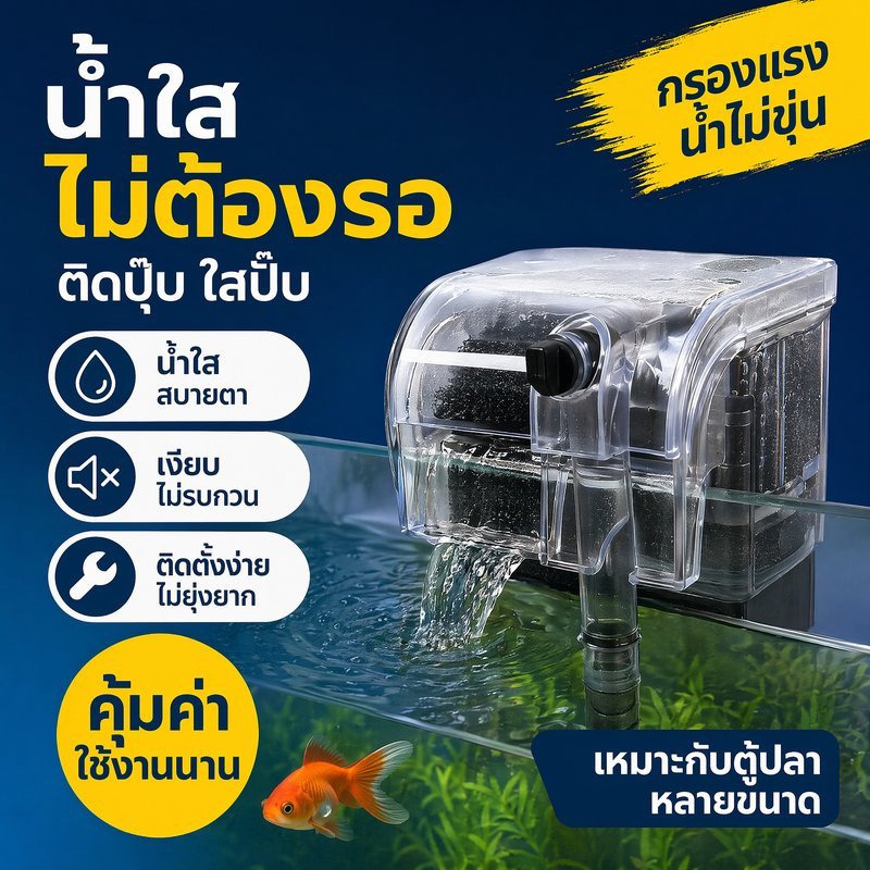 ปั๊มน้ำตู้ปลา กรองตู้ปลา ดูดขี้ปลา กรองน้ำวน น้ำตกตู้ปลา