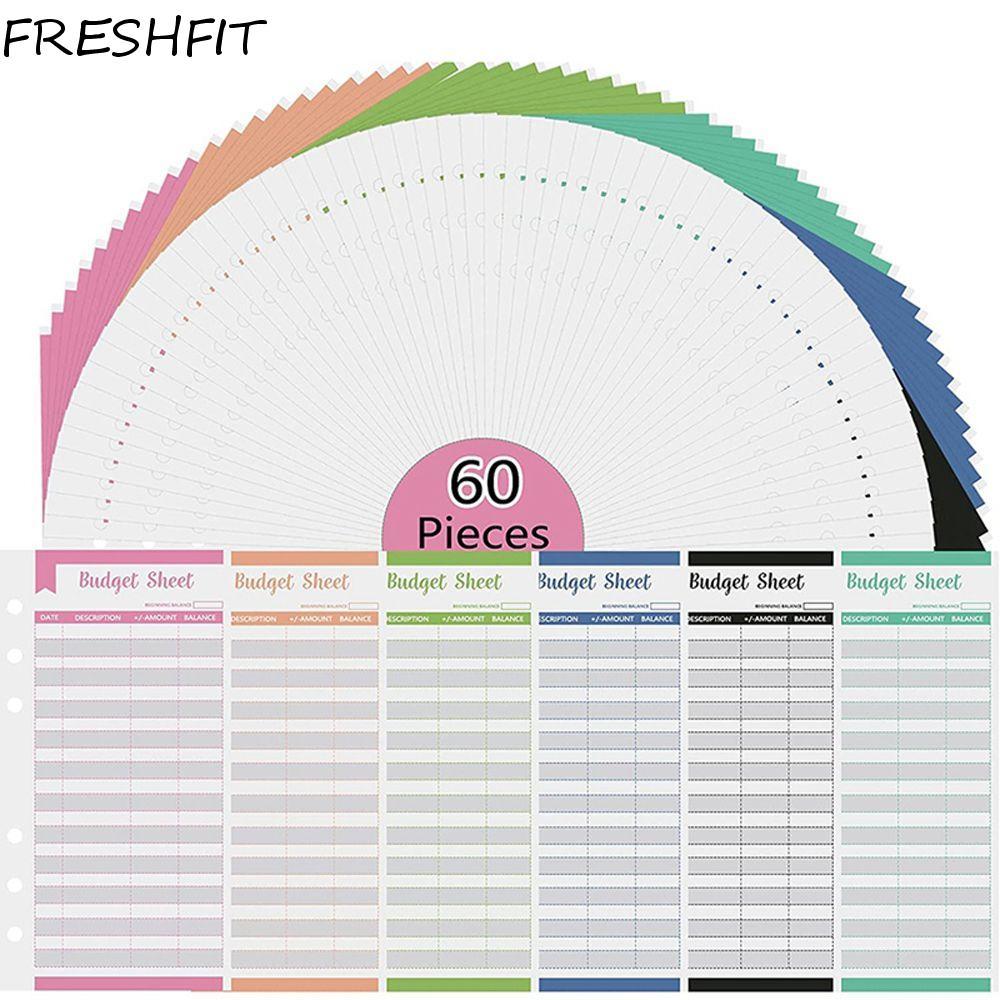 FRESHFIT แผ่น Budget 6 หลุม Budget Planner Budget Tracker แผ่น Budget กระเป๋าสตางค์ Ledger Book สําห
