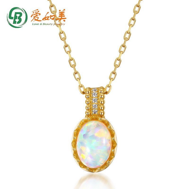 จี้เกาหลีญี่ปุ่นโอปอลสดหรูหราหญิง 925 Retro Silver Gold-Plated Mori สร้อยคอขายส่งคลาสสิกสร้อยคอรูปไข