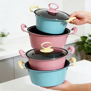 【Cookpro】Non Stick Casserole Soup Pot Cooking Pot Easy-to-Clean  Alloy Non-Stick Pot with Lid