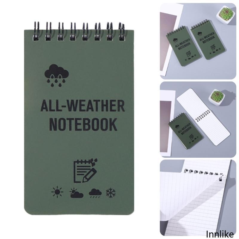 INN All Weather Pocket Notebook สมุดบันทึกกันน้ํา Spirals Lined Field Note Pad