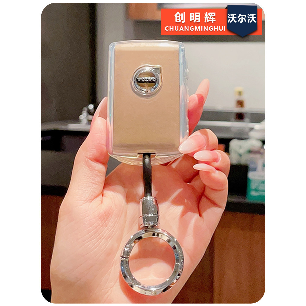 เหมาะสําหรับสไตล์ใหม่ Volvo XC60/XC40/S90/S60 ฝาครอบกุญแจรถ TPU วัสดุโปร่งใสเครื่องประดับ