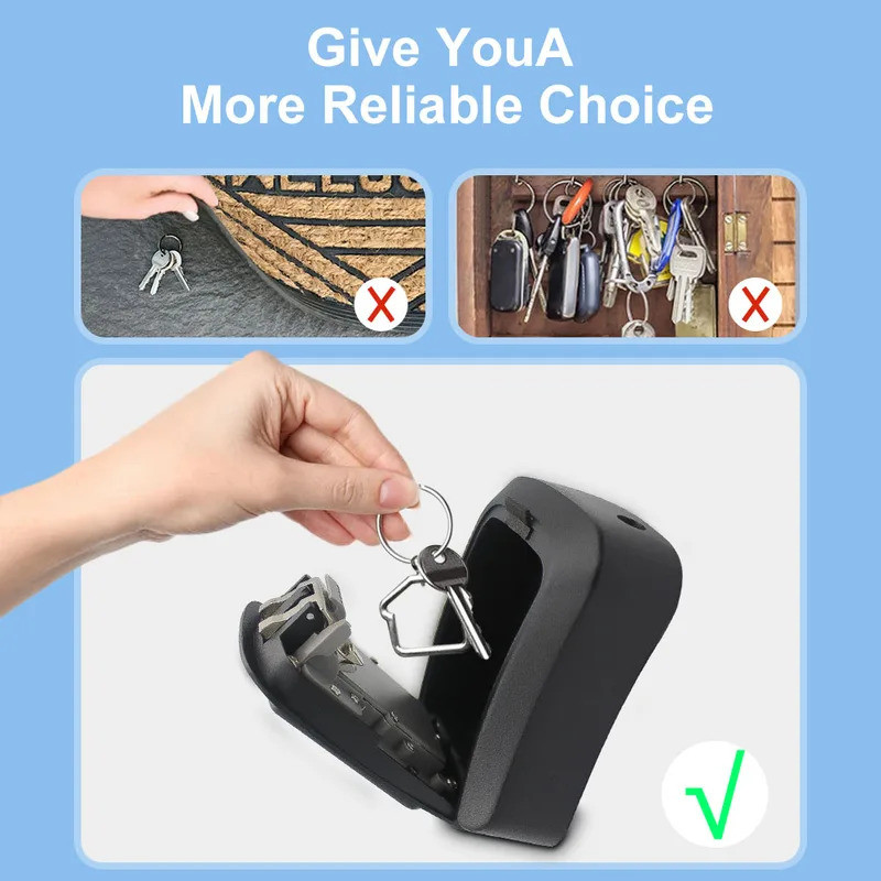 Xueqing กันน้ําโลหะลวดฟรีกล่องปลอดภัยสําหรับ Key พร้อม TTlock App ปลดล็อคบลูทูธ Key Safe Secret กล่อ