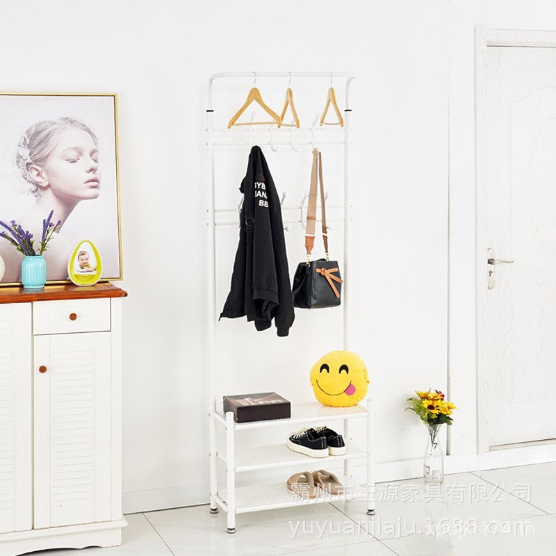 Wrought Iron Foyer Creative Foyer Rack Simple Coat Rack Coat Rack ชั้นรองเท้า Creative แขวนชั้น OXC0