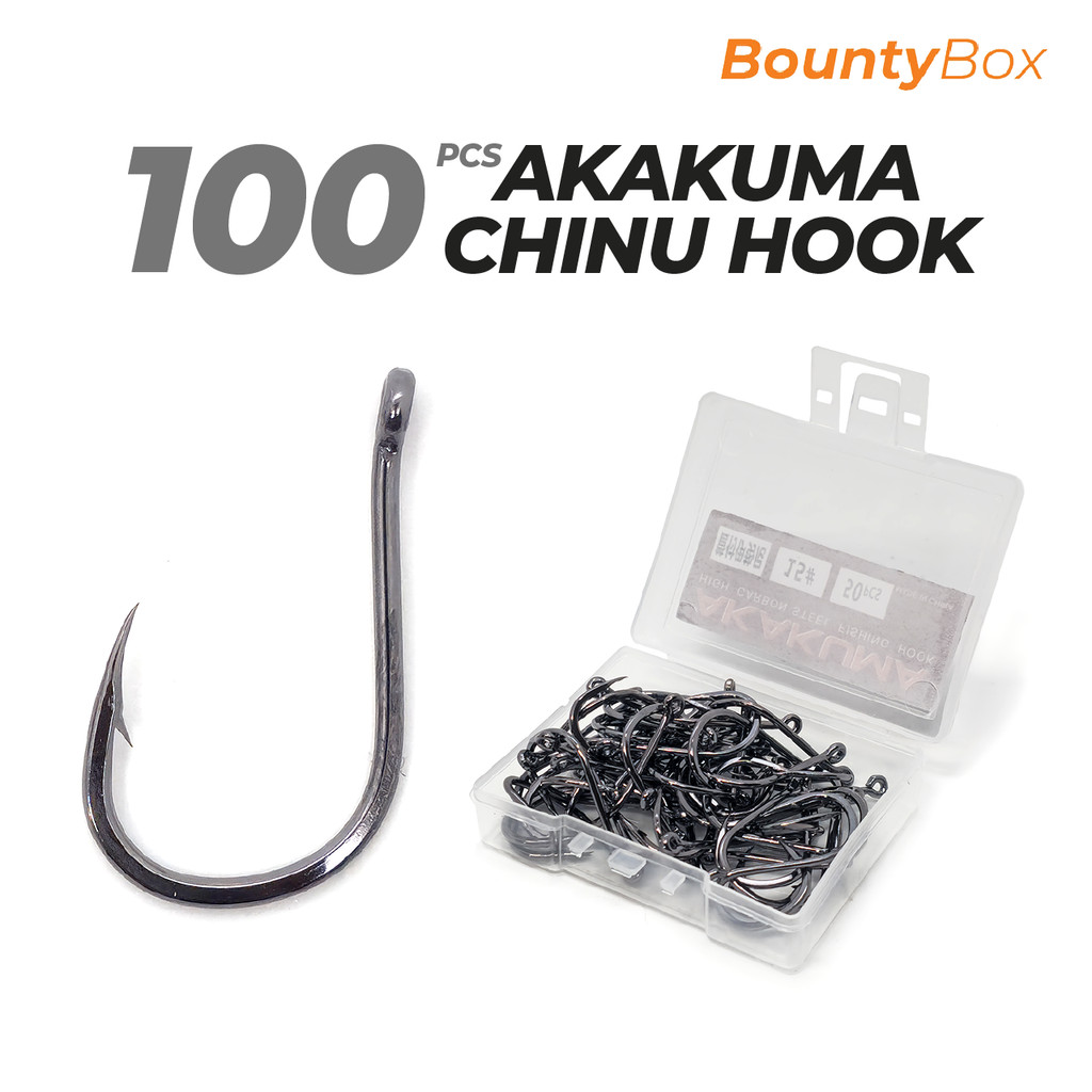 Akakuma Chinu Hook 100 ชิ้น/กล่อง Mata Kail Pancing เหล็กคาร์บอนสูงตกปลาเหยื่อ Barbed