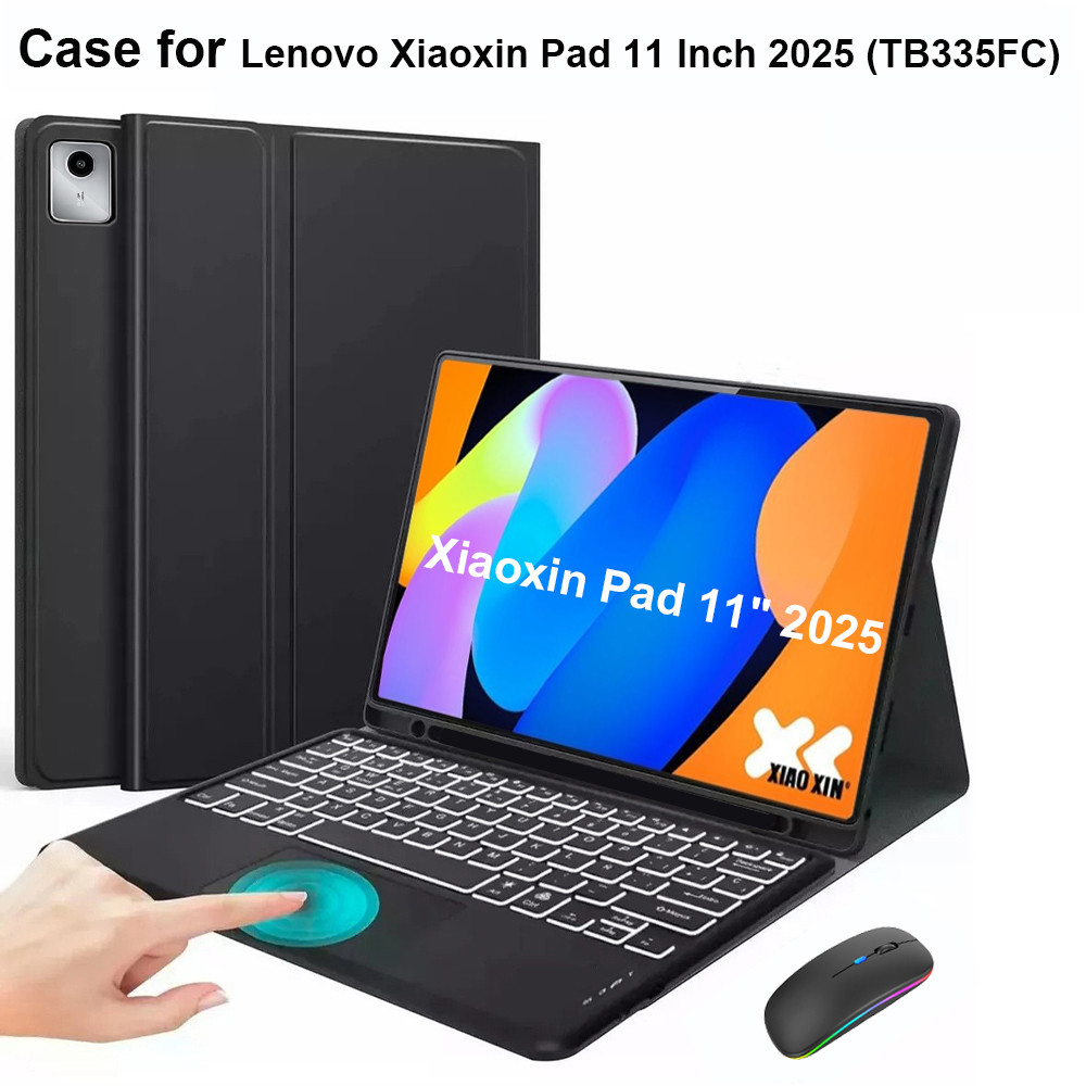 เคสสําหรับ Lenovo Xiaoxin Pad 11 นิ้ว 2025,ฝาครอบแป้นพิมพ์บลูทูธไร้สายสําหรับ Lenovo Idea Tab 11 / T