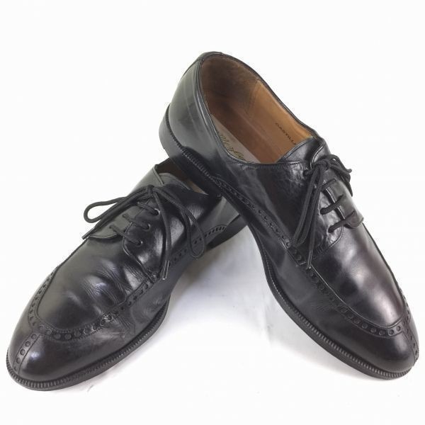 80s-90s Vintage MEZLAN U-Tip Business Shoes Black size 8W 26.0 Men's