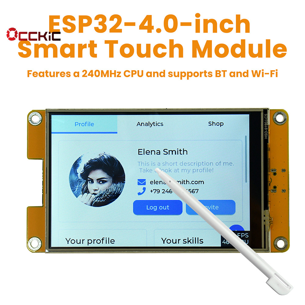OCCKiC 4.0 นิ้ว Esp32 Wifi BT Development Board 320 * 480 อัจฉริยะโมดูล ST7796SDriver Onboard Esp32-