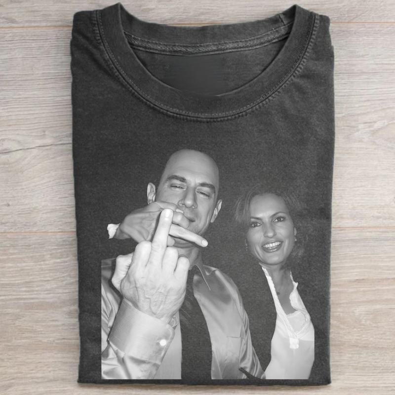 ชุดเสื้อ Elliot และ Olivia - เสื้อยืด Vintage Law and Order SVU, เสื้อคอกลมสบายๆ, เสื้อ Meme ตลก, แข